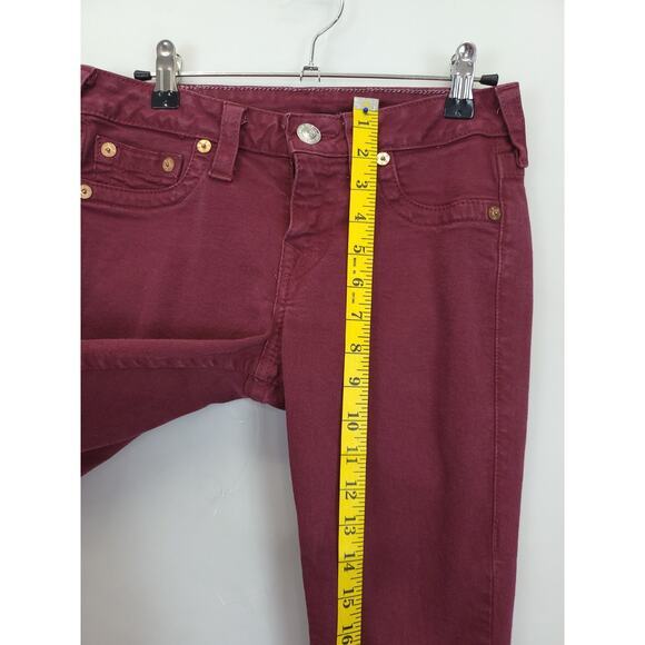 True Religion‎ Jeans Women 27 Burgundy Hi Rise Legging Stretch Skinny USA Made - Picture 4 of 14